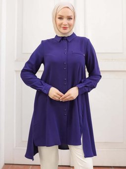Armine Trend Yeni Sezon 2024 2025 Gömlek Yaka Düğmeli Tunik