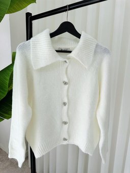 Kurdelalı Premium Yumoş Hırka Ekru