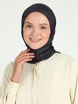 Jakarlı Antrasit Eşarp Lora