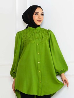Nakış Detaylı Gömlek Yeşil 2027