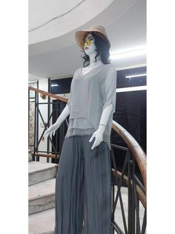 Koyu Gri Italyan Korse Belli Astarlı İpek Pantolon