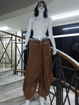 Tarçın İtalyan Cepli Keten Şalvar Pantolon