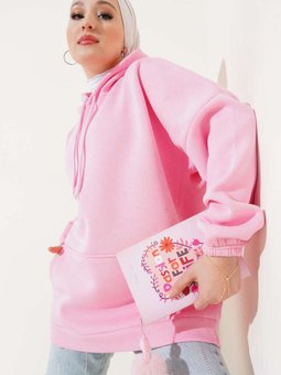 Giyim Sweatshirt Siyah Kırmızı Gri Yeşil Sweat Kapüşonlu Cepli 3 İplik Kalın