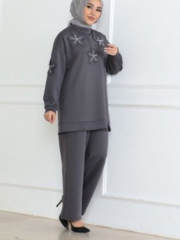 Brc2413 Gri Yıldız Taş Detaylı Takım