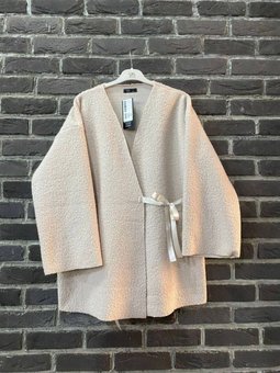 L Xl Büyük Beden Beyaz Buklet Hırka