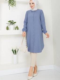 Düğmeli Mevsimlik Çizgili Tunik Giyçık 61052 61053