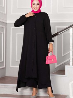 Boydan Düğmeli Uzun Aerobin İkili Takım