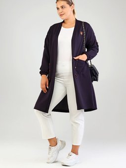 Kadin Uzun Tesettur Hirka Ottoman Orgu Celik Lacivert