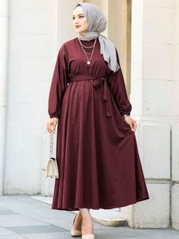 Beli Kuşaklı Elbise 100md 10528