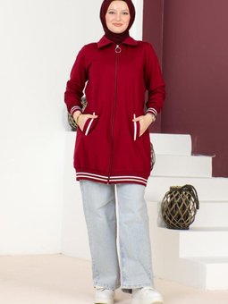 Ribana Detaylı Kısa Kap Brc6503 Bordo