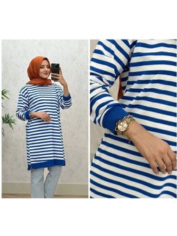 Battal Çizgili İki İplik Tunik