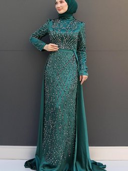 Tuana Abiye Elbise Zümrüt Yeşili