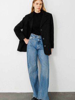 Cep Detaylı Siyah Süet Ceket