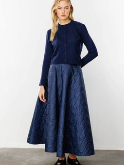 Premium Bisiklet Yaka Lacivert Triko Hırka