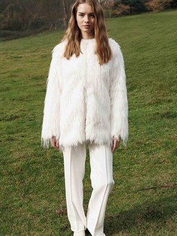 Suni Kürk Ekru Ceket