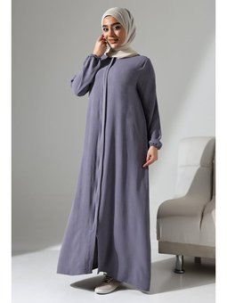 Aerobin Gizli Fermuarlı Elbise Gri Ferace