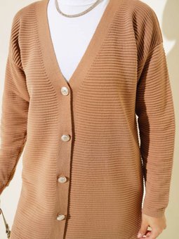 Çizgi Desenli Triko Hırka