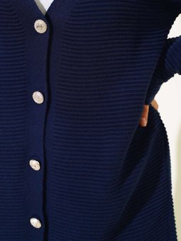 Çizgi Desenli Triko Hırka