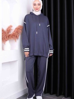 Füme Kapüşonlu Modal Eşofman Takımı