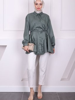 Haki Beli İpli Gömlek