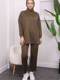 Haki Omzu Taşlı Scuba Takım