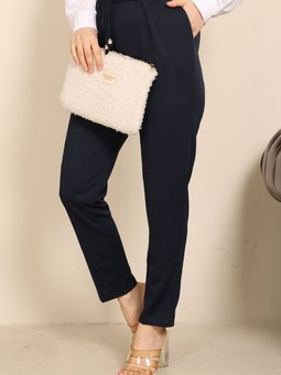 Lacivert Yüksek Bel Kalem Pantolon