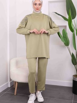 Mint Omzu Taşlı Scuba Takım