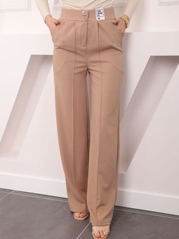 Vizon Ön Çimalı Cepli Armalı Bol Paça Pantolon