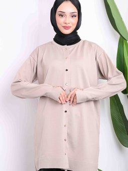 Vizon Soğuk İplik Düğmeli Triko Hırka