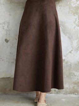 Elisha Süet Etek Acı Kahve