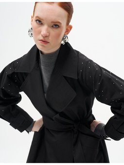 Hotfix Baskılı Kruvaze Kap Siyah