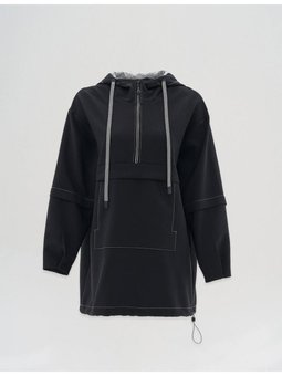 Katman Detaylı Sweatshirt Siyah