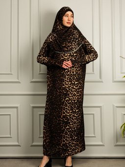 Tek Parça Başörtülü Şık Namaz Elbisesi Mevsimlik Kumaş