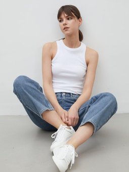 Barrel Fıt Denim Pantolon Mavi