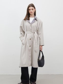 Mılano Oversıze Trençhkot Açık Gri