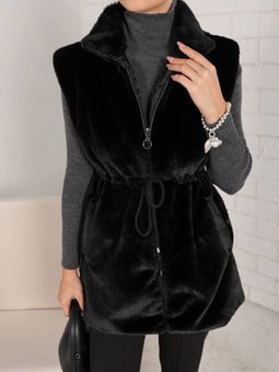 Suni Kürk Yelek Peluş Alien Moda