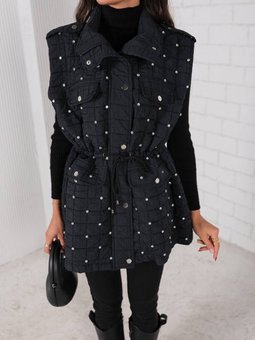 Taşlı Kapitone Yelek Alien Moda