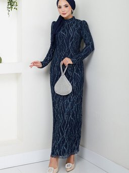 Taş Detaylı Abiye Elbise 5634end900 M Laci