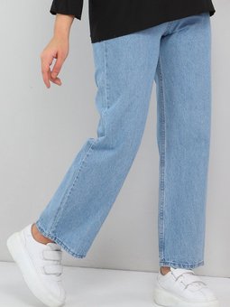 Açık Mavi Bol Paça Kot Pantolon