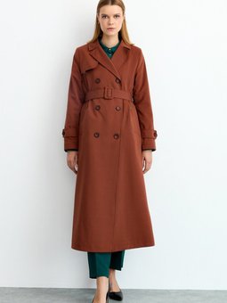 Kruvaze Trençkot Taba