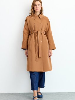 Kuşaklı Trençkot Taba