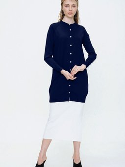 Merserize Triko Hırka Orta Boy H 300 Lacivert