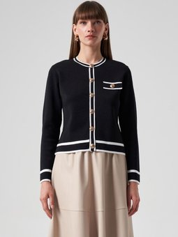 Önü Cep Detaylı Nuss Hırka Siyah 1114