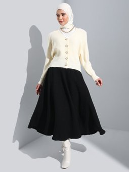 Tüvid Kumaş Çan Etek Siyah