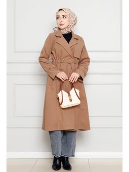 Cepken Detaylı Beli Tünelli Kaşe Camel Kap