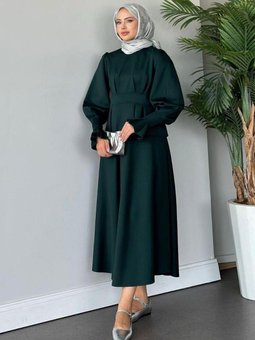 İsabel Etekli Takım Zümrüt Yeşili