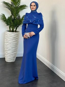 Tasarım Abiye Elbise İndigo