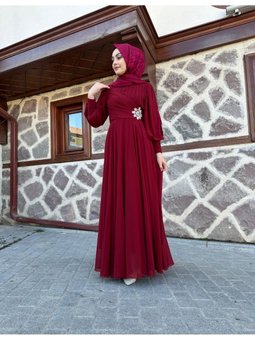 Şifon Kumaş Yıldız Elbise