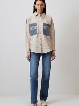 Arkası Nakışlı Kapitone Ceket