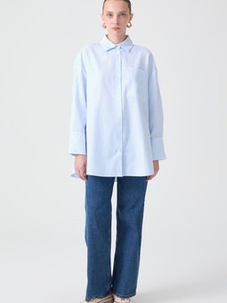 Çizgili Poplin Gömlek